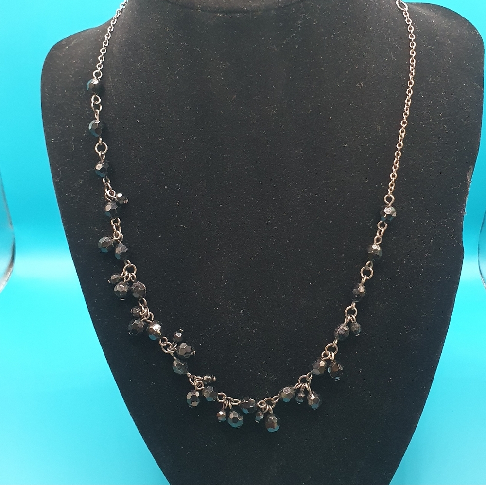 Vintage Cookie Lee Elegant Black Beaded Necklace